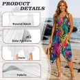 thumbnail image 6 of Garronmavis Couples Vacation Outfits Matching Sets Short Sleeve Shirt for Men Colorful Leaves Lightweight Button Down Shirts and Women's Tank Dress Soft Hawaiian Sundress Size L, 6 of 7