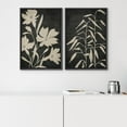 thumbnail image 4 of IDEA4WALL Framed Canvas Print Wall Art Set Elegant Botanical Beige Florals in Dark Illustration Minimalism Nature Plants Pattern Modern Art Wall Decor Nordic for Home Decor - 24"x36"x2 Black, 4 of 5