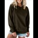 thumbnail image 3 of Sudadera Informal de Larga con Cuello Redondo para Mujer, Sudadera Holgada Marrón Oscuro M, 3 of 8