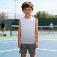 thumbnail image 2 of Rggeeun Teenage Boys T-Shirts Solid Color Athletic Vest For Kids Wear Sleeveless Crew Neck Summer Cool Comfort Fit Youth Sports Breathable Tops,White,11-12 Years, 2 of 4