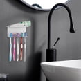 thumbnail image 4 of Wall Mounted Toothbrush Holder for Shower, Aluminum Self-Adhesive 5 Slots Tooth Brush and Toothpaste Organizer Hanger Compatible with Colgate Extra Clean, Oral-B CrossAction (White), 4 of 6