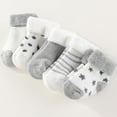 thumbnail image 3 of Unisex Baby Terry Socks 5-Pack for Baby boy and girl 0-12 Months Warm Cotton Socks, 3 of 6