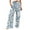 Light Blue, variant on RKSTN Womens Pants High Waisted Casual Pants Print Color Block Versatile Summer Loose Straight Leg Lounge Pants with Pockets