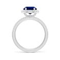 thumbnail image 2 of ANGARA Lab Grown 3.3 Ct Oval Blue Sapphire Halo Engagement Ring for Women in 14K White Gold (Size-10x8mm) | September Birthstone, Anniversary, Jewelry Gift for Women | Lab-Grown Blue Sapphire Ring, 2 of 8