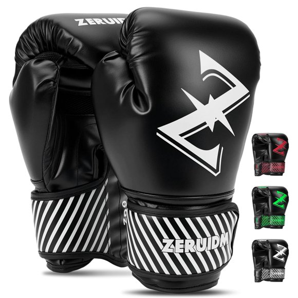 Guantes de boxeo ZERUIDM Kids, 6 oz, piel sintética, malla ventilada