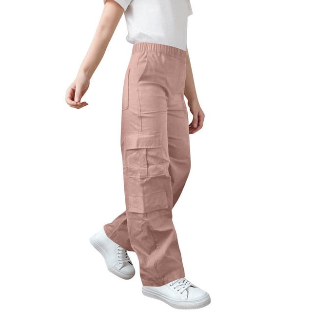 Adults' Comfortable Casual Loose Pants with Pockets - Solid Color Workwear Style