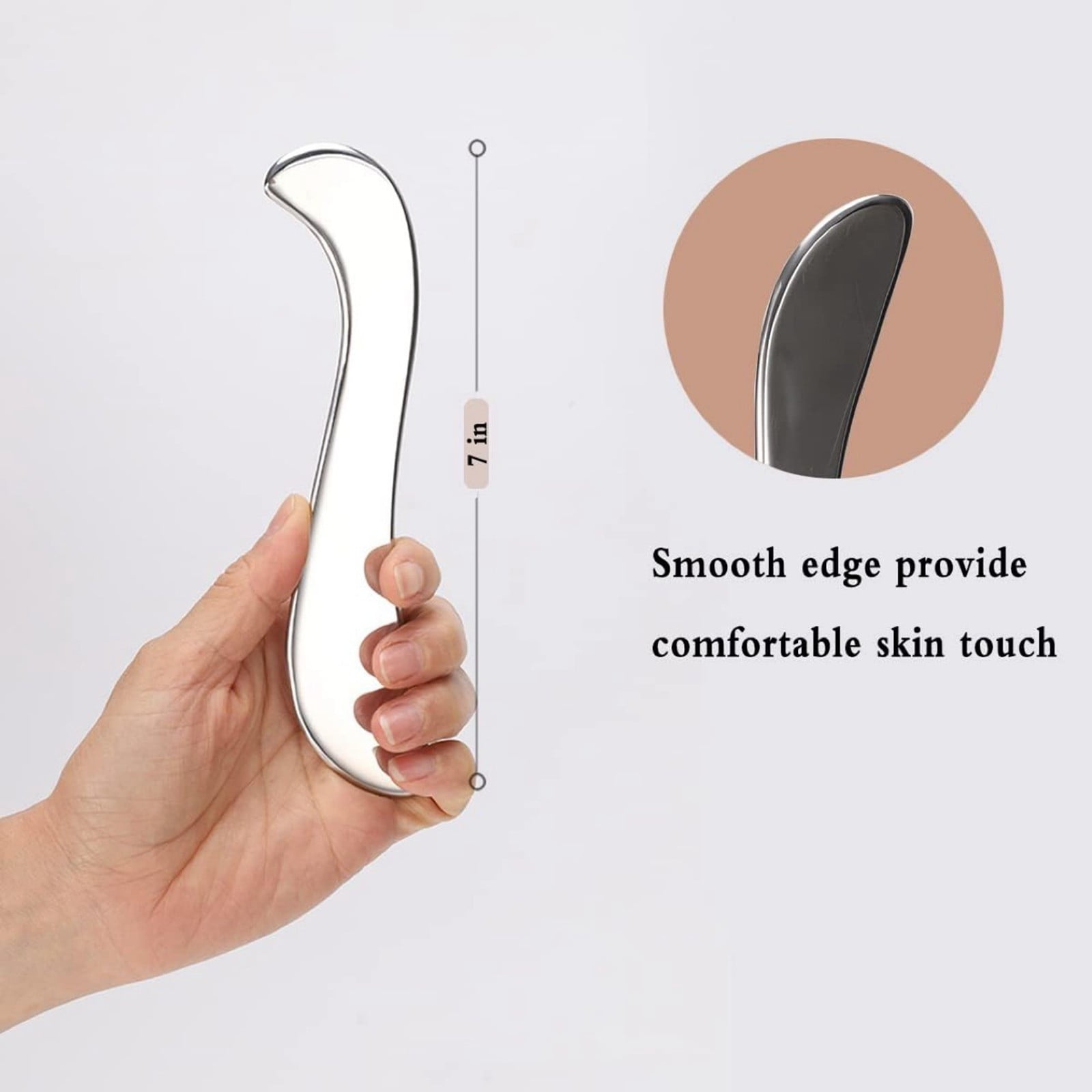 Stainless Steel Fascia Release Tool For Muscle Tissue Massage Scraping S Shaped Myofascial Release Tool For Face And Body Relaxation Face Washers Lip Skin Remover Face Toning Belts Exfoliating