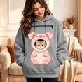 thumbnail image 2 of BOOMNY Womens Pet Pouch Hoodies Cute Pig Graphic Cat Dog Hoodies for Women Kangaroo Pocket Soft Winter Animal Holder, 2 of 4
