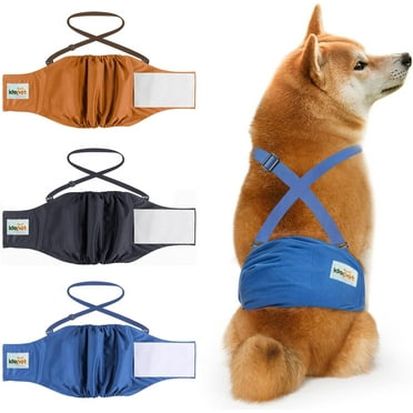 Belly Bands for Male Dogs with Suspender Detachable, 3 Pack Male Dog Belly Bands Washable Doggie Boy Diapers Reusable Male Pee Wraps for Small Medium Dog XL C2