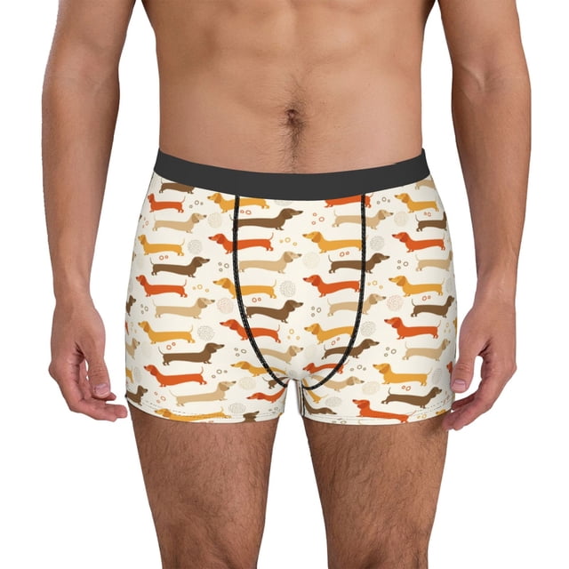 Fotbe Dachshund Calzoncillos Tipo Boxer con Bolsa de Soporte Total para Hombre, X-Temp Fresco, Transpirable y de Secado Rápido-Medium