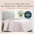 thumbnail image 2 of Luxury King Duvet Cover Only - Premium 400 Thread Count, Natural 100% Cotton Comforter Cover King Size, Soft Sateen Weave, Button Closure and Corner Ties - Pink, 2 of 7