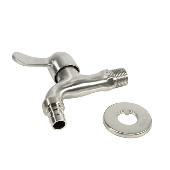 Growcolor Robinet d'eau de Motte de Chrome en Acier Inoxydable 304 S-Harpe/Bouche Nette G1/2 `` Robinet de Baignoire pour Machine à Laver(Sharp Mouth)