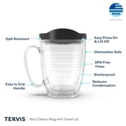 Tervis Marvel Captain America Icon Made in USA Double Walled Insulated Tumbler Travel Cup Keeps Drinks Cold & Hot, 16oz Mug with Handle, Classic
