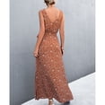 thumbnail image 3 of Belted Dress, Printed Dress Soft  For Daily Life Work For Dating Party Orange Red M, 3 of 6