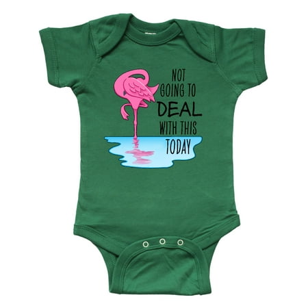 

Inktastic Not Going to Deal with This Today- sleeping flamingo Gift Baby Boy or Baby Girl Bodysuit