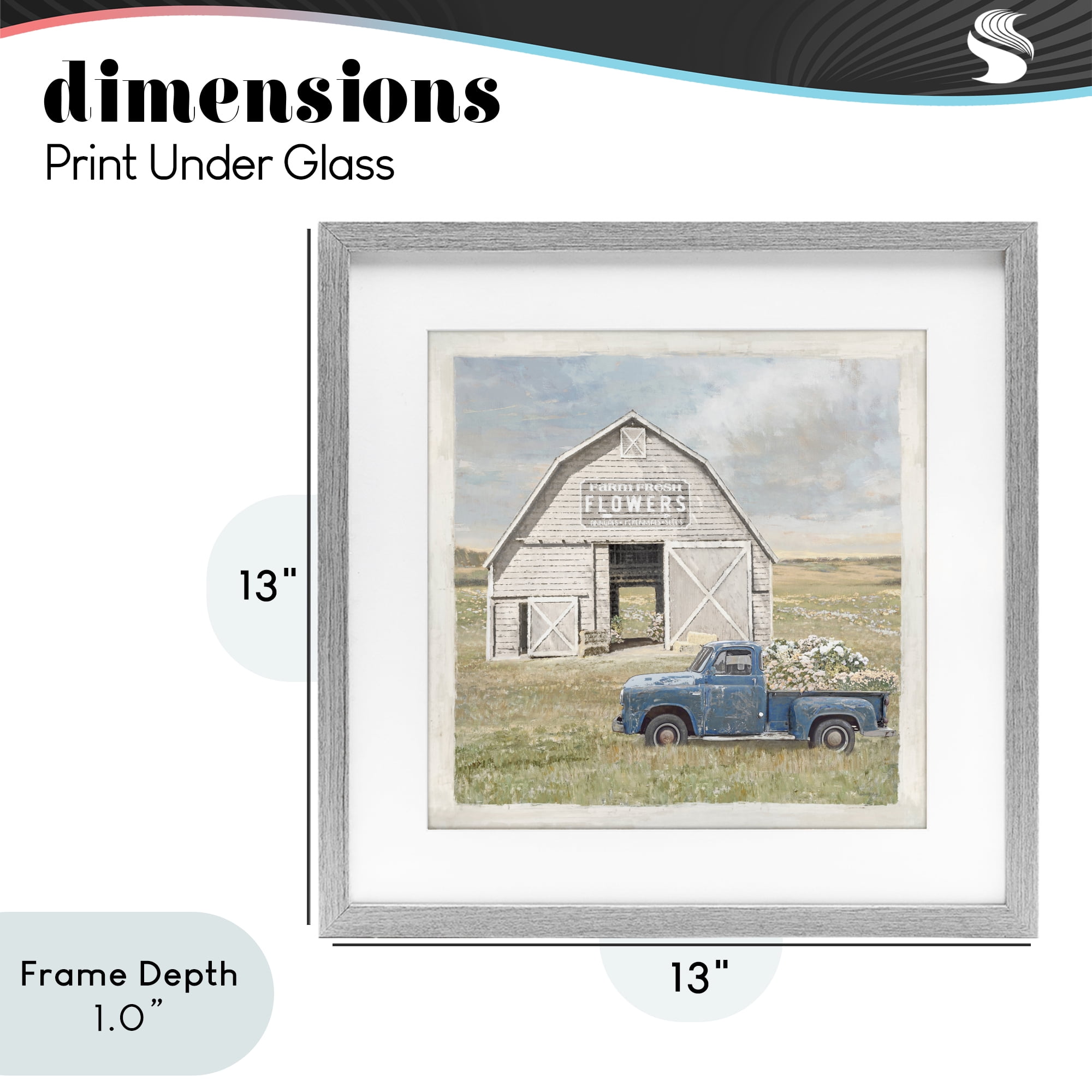 Stupell Industries Rustic Flower Barn Gray Framed Print Under Glass, design by Amber Sterling