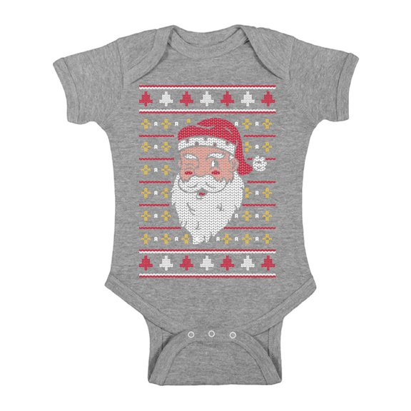 Santa Christmas Bodysuit Short Sleeve Xmas T-Shirt for Baby Boys Baby Girls Kids Xmas Pattern One Piece Top