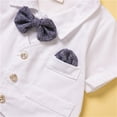 thumbnail image 5 of Coerni Toddler Boy Gentleman Formal Suit Tuxedo Clothes Baby Boys Bowtie Short Sleeve Jumpsuit Bodysuit Pants Outfits, 5 of 8