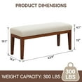 thumbnail image 4 of 43'' Linen Upholstered Entryway Bench with Solid Wood Legs for Bedroom, Living Room, Dinning Room, Hallway, White, 4 of 9