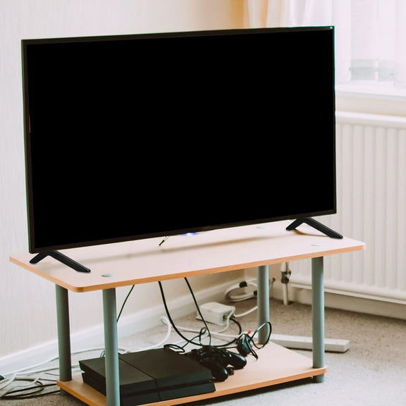 UPKOCH Tv Stand Riser Blocks TV Table Support Sleek Design 1 Set Black Plastic