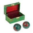 thumbnail image 4 of 2 Pieces Hand Massage Balls, Chinese Exercise Handballs with Storage Box, Durable, Compact Relaxation, Chinese Baoding Balls, for Kids Seniors Fu Word Green, 4 of 8