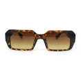 thumbnail image 2 of Womens Designer Luxury Narrow Rectangle Plastic Fashion Sunglasses Tortoise - Brown, 2 of 4