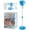 A-Blue2, variant on Bubble Machine, Rechargeable Standing Automatic Bubble Blower Maker with Lights and Music, Detachable Bubble Torch for Outdoor Wedding Party Decor, Adjustable Height, Bubble Solution Included, Blue