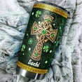 thumbnail image 5 of Personalized St Patricks Day Tumbler with Lid 20oz Stainless Steel Irish Fact Celtic Cross Insulated Cups Travel Coffee Mug Gifts for Women Christian Family Friends, 5 of 5
