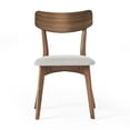 thumbnail image 4 of GDF Studio Mid-Century Modern Upholstered Dining Chairs with Polished Wood Frames and Rubberwood Legs, Set of 2, Light Beige, 4 of 7