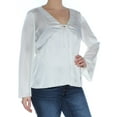 thumbnail image 3 of Kensie Womens Satin Knit Blouse, Off-White, X-Large, 3 of 4
