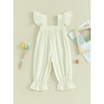 thumbnail image 4 of Bagilaanoe Toddler Baby Girl Jumpsuit Fly Sleeve Romper Overalls 6M 12M 18M 24M 3T Kids Long Pants Summer Clothes, 4 of 8