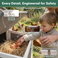 thumbnail image 5 of PETSCOSSET Chicken Coop with Run, Weatherproof Mobile Chicken Tractor Hen House with Wheels, Nesting Box, Gray, 5 of 9