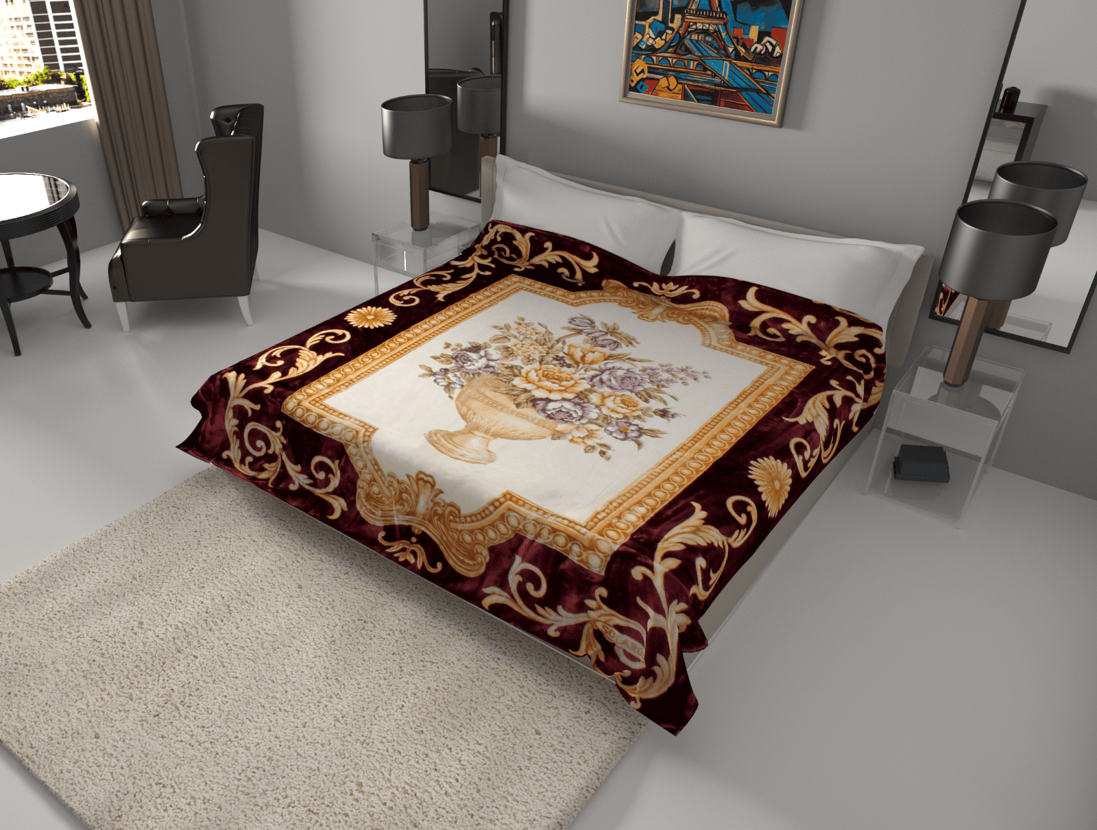 SOLARON Thick Heavyweight Ultra Silky Soft Mink Blanket Queen Classic