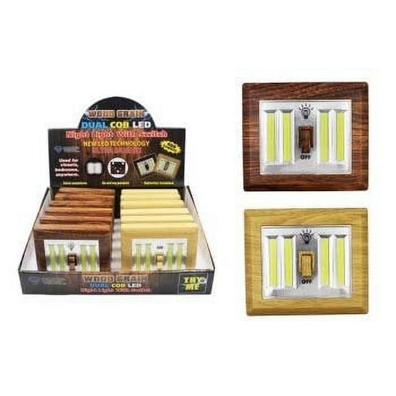 Diamond Visions 08-1872 Wood Grain Dual COB LED Night Light with Switch