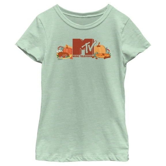 Girl's MTV Fall Logo Graphic Tee Mint X Large