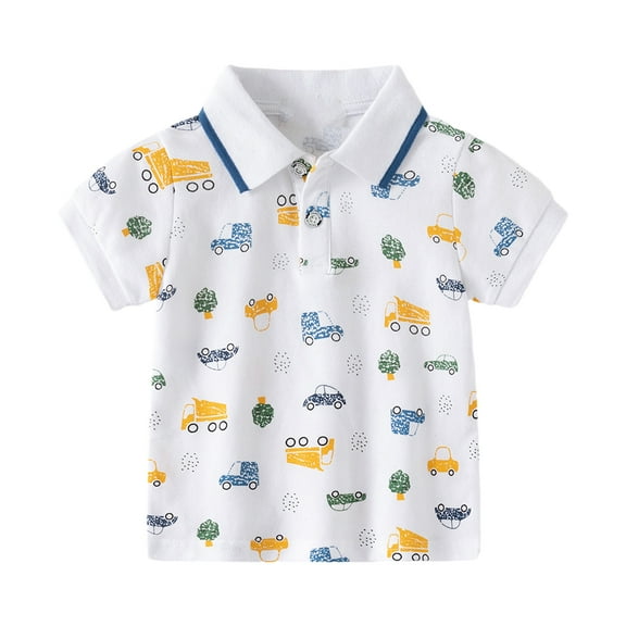 LYMAYTER Little Boys Summer T-Shirt for Kids Baby Short Sleeve Tees Toddler Printed Casual Tees Shirt for 2-10 Years