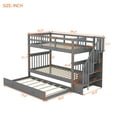thumbnail image 6 of Stairway Twin-Over-Twin Bunk Bed with Twin size Trundle for Bedroom, Dorm, Adults, Gray, 6 of 9