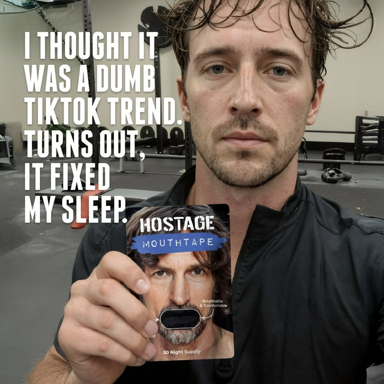 Hostage Tape For Better Sleep - Mouth Tape to Stop Snoring - CPAP - Mouth Breathing - 30 Count