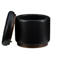 thumbnail image 6 of Linon Primrose Storage Ottoman Stool, Walnut Finish with Black Faux Leather, 6 of 9
