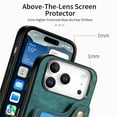 thumbnail image 6 of for iPhone 17 Pro Max Phone Case Wallet with Card Holder,PU Leather Flip Folio Case,RFID Blocking Ring Holder Kickstand Wrist Strap Magnetic Protective Women Men Cover,Green,For iPhone 17 Pro Max, 6 of 11