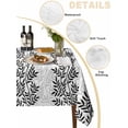 thumbnail image 3 of Black Grey Botanical Tablecloth Rectangle Table Cloths 54x108, Waterproof Tablecloth Outdoor Table Cloth, Pastoral Spring Summer Leaf Aesthetics Washable Table Cover for Kitchen Dinning Party, 3 of 8