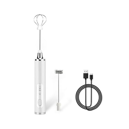 

Destyer Milk Coffee Frother Handheld Rechargeable Durable Electric Whisk Beater Foam Maker Mini Drink Mixer White