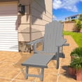 thumbnail image 2 of Clihome  HIPS Folding Patio Adirondack Chair with Pull-out Ottoman Grey, 2 of 5