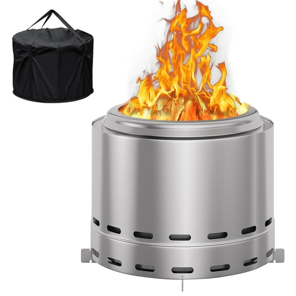 HONEY HOME Wood Burning Fireplaces with bag ,15" Smokeless Fire Pit, Portable Outdoor Firepit, Low Smoke Bonfire for Camping, Patio and Outside