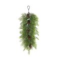 thumbnail image 2 of Clearance Under $4, Artificial Teardrop Swag Hanging Greenery Faux Pine and Cedar Accent with Cones for Front Door Mantel and Window Decor, 61cm(D), 2 of 4