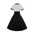 thumbnail image 3 of Mikilon Robe Vintage à Pois pour Femmes, Manches Courtes, Col Rond, Soirée, 3 of 8