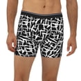 thumbnail image 2 of Men'S Boxer Briefs, White Black Lines Pattern Soft And Breathable Mens Underwear Boxer Briefs With Widen Waist, 2 of 2
