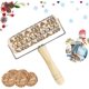 thumbnail image 2 of Rodillo de madera de Navidad, rodillos de madera para hornear galletas en relieve Afortunado Sencillez, 2 of 5