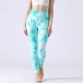 thumbnail image 3 of Leggings for Women Tummy Control Tie Dye Seamless High Waist Outdoor Tight Sports Yoga Pants,Mint Green,L, 3 of 3
