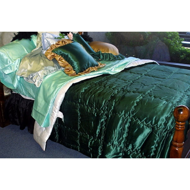 Custom Made Comforters Of Shiny Slick Acetate Bridal Satin Full 84x91 In Silver Walmart Com Walmart Com